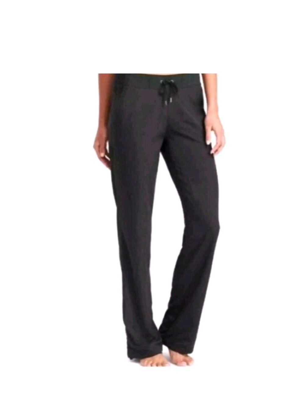 O Athleta Black Wide-Leg Lounge Pants with Drawstring Large
